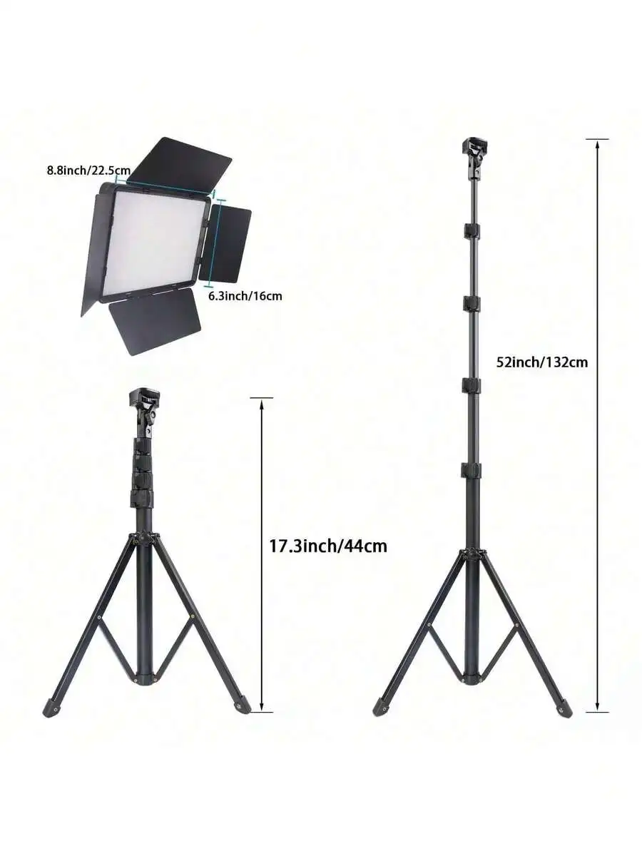 10 Inch LED Studio Spotlight With 130cm Tripod Square Light 22.5x16cm Diffuser USB Powered For Photography Live Streaming