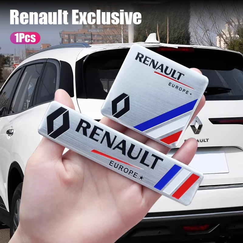 Adesivos de Logo 3D em Alumínio para Carro, Emblemas e Decorações para Renault Clio, Sandero, Captur, Megane R5, 4 E-tech, Scenic QM6