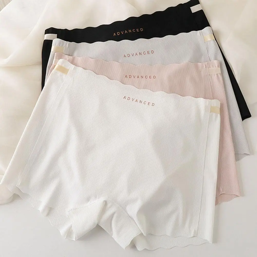 4pcs Ice Silk Plus Big Size Safety Short Pants Women Summer Thin Under Skirt Boxer ShortsTight Bottomed Underwear Panty