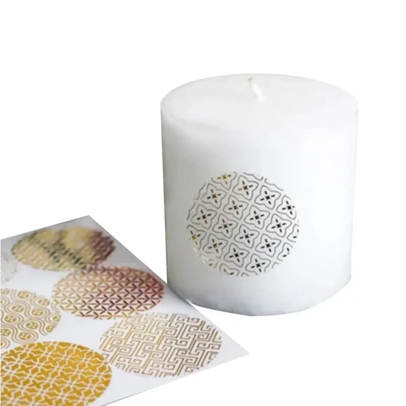 Gold Round Gift Stickers para Casamento, Bronzing e Transparente, DIY Baking Stickers, 90 PCs/Pack