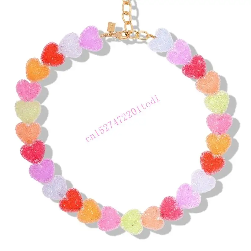 M76b لطيف القلب راتنج القلادة قلادة الأزياء هدية المجوهرات #2