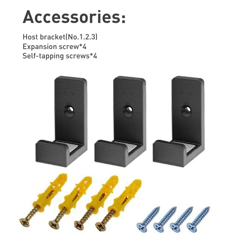 3Pcs/Set Wall Mount For PS4 Universal Controller Holder Stand Storage Rack With Screws For PS4 Host Durable Easy To Use