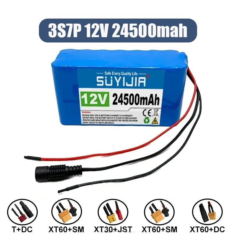 3S7P 18650 battery pack 12V 24500mAh large capacity battery electric bicycle moped electric scooter lithium ion battery BMS