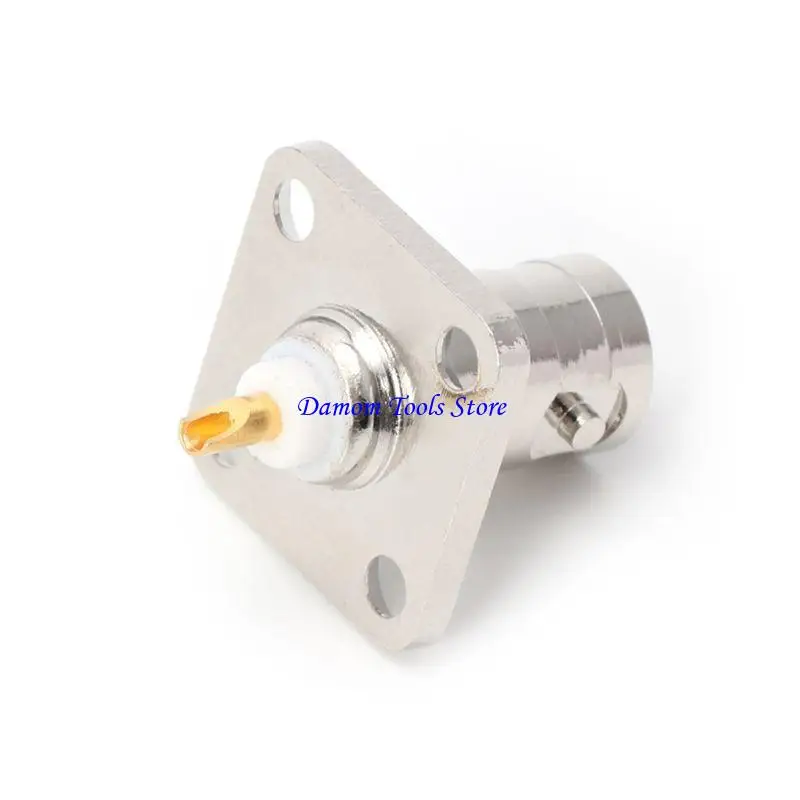 57BE BNC Female With 4 Holes Flange Panel Chassis Mount Coaxial Solder Connector
