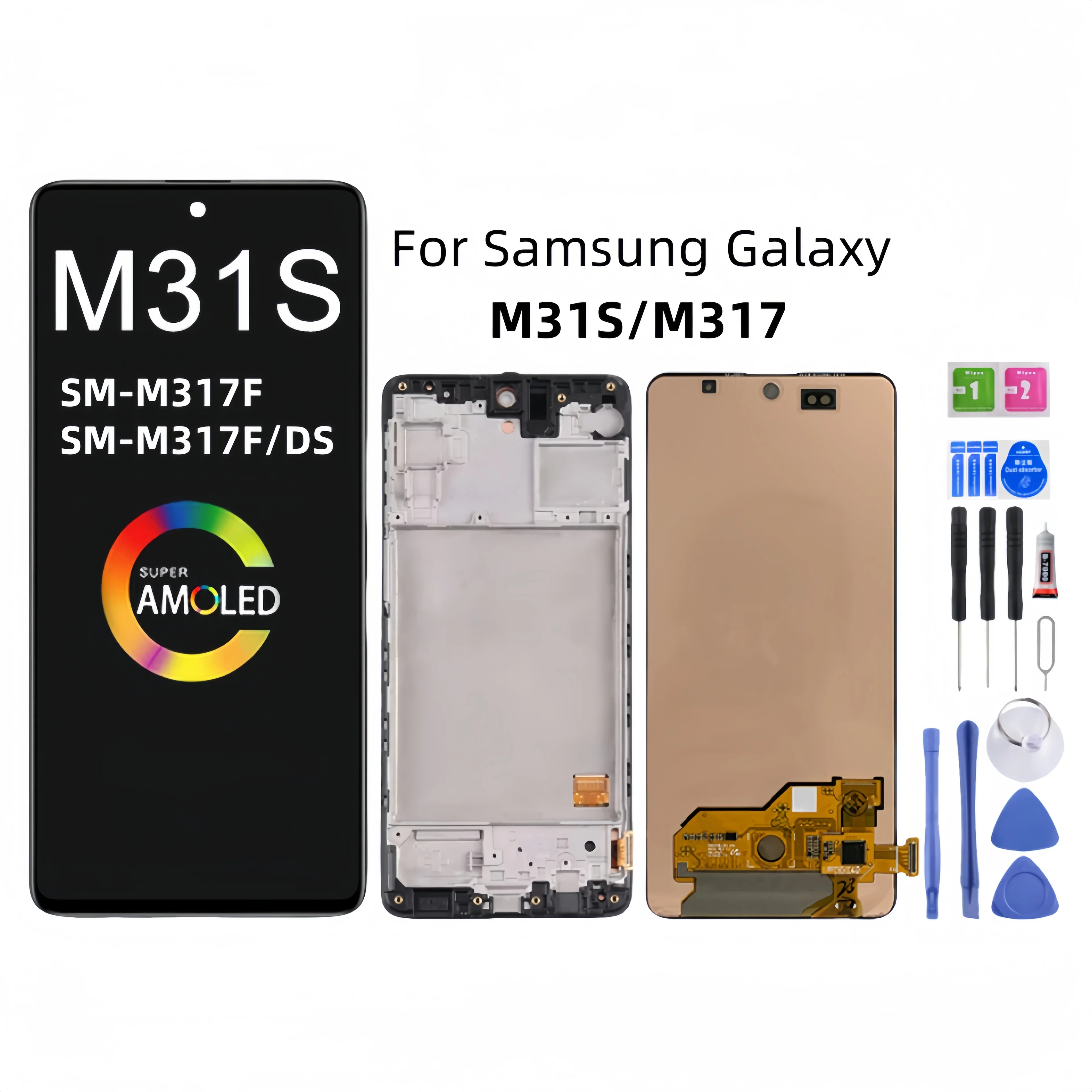 

LCD Display Touch Screen Digitizer Assembly Replacement, Samsung Galaxy M31S, M317, SM-M317F, SM-M317F-DS