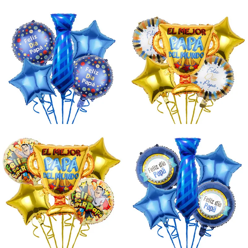 5pc große beste Papa Trophäe Folie Luftballons spanische Vatertag Trophäe Ballon Vatertag Party Dekorationen Papa Geschenke