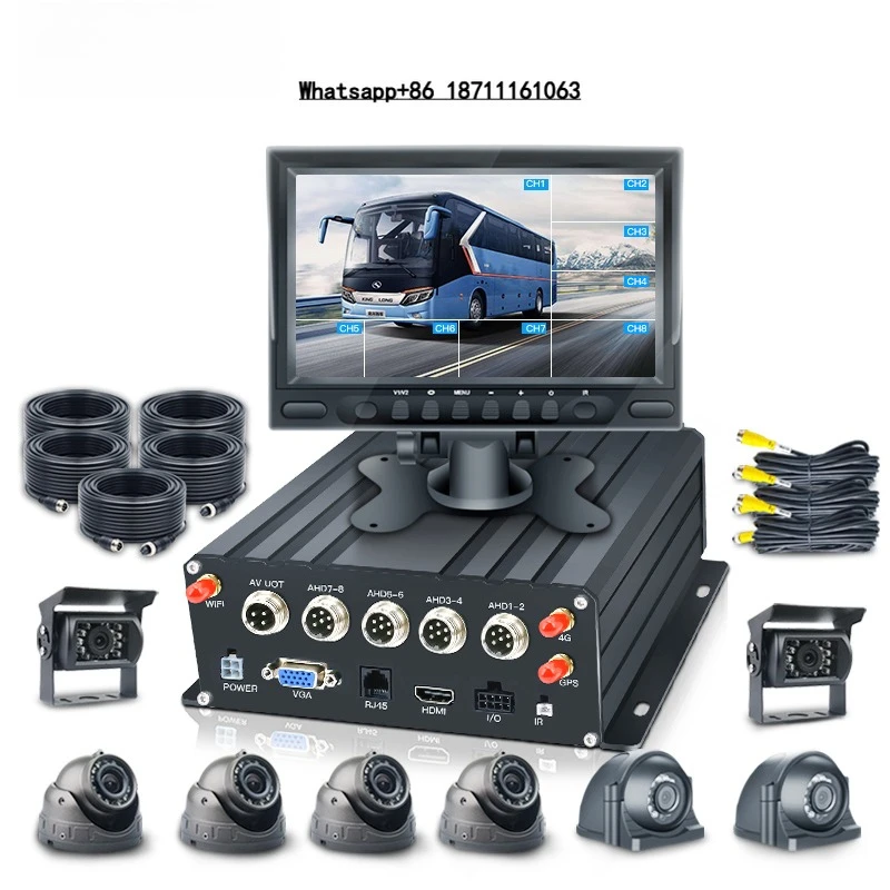 Realtime Viewing Tracking 8CH 4G HDD DVR 10.1 Inch VGA Bus Cctv Mobile Car Mdvr Ai 4ch Truck Security System