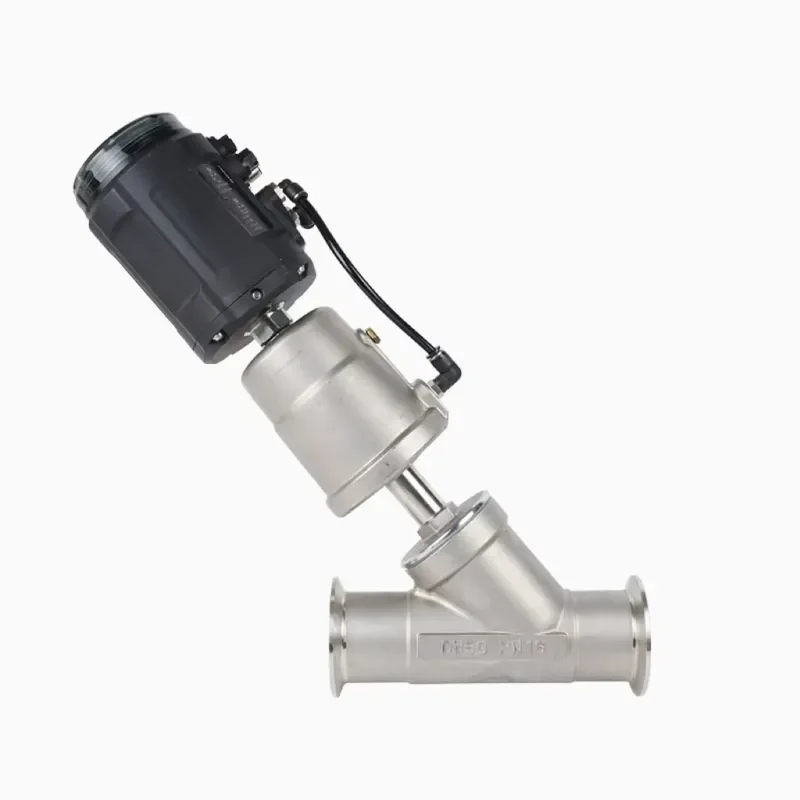 Proportional Control Pneumatic Stainless Steel Tri-Clamp Angle Seat Valve with Positioner (4-20mA)