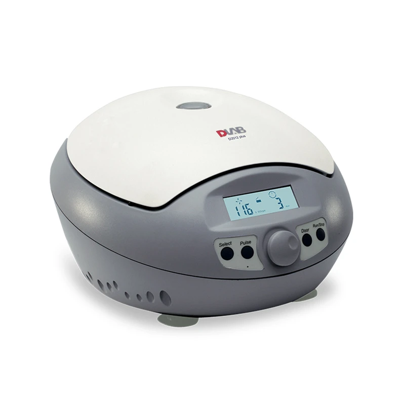 Laboratory high-speed micro/mini-centrifuge D2012Plus with a variety of sizes of centrifuge tube gray