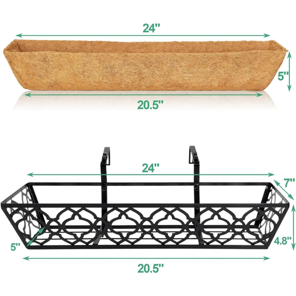 4pcs 24 Inch Window Deck with Coco Liner,24