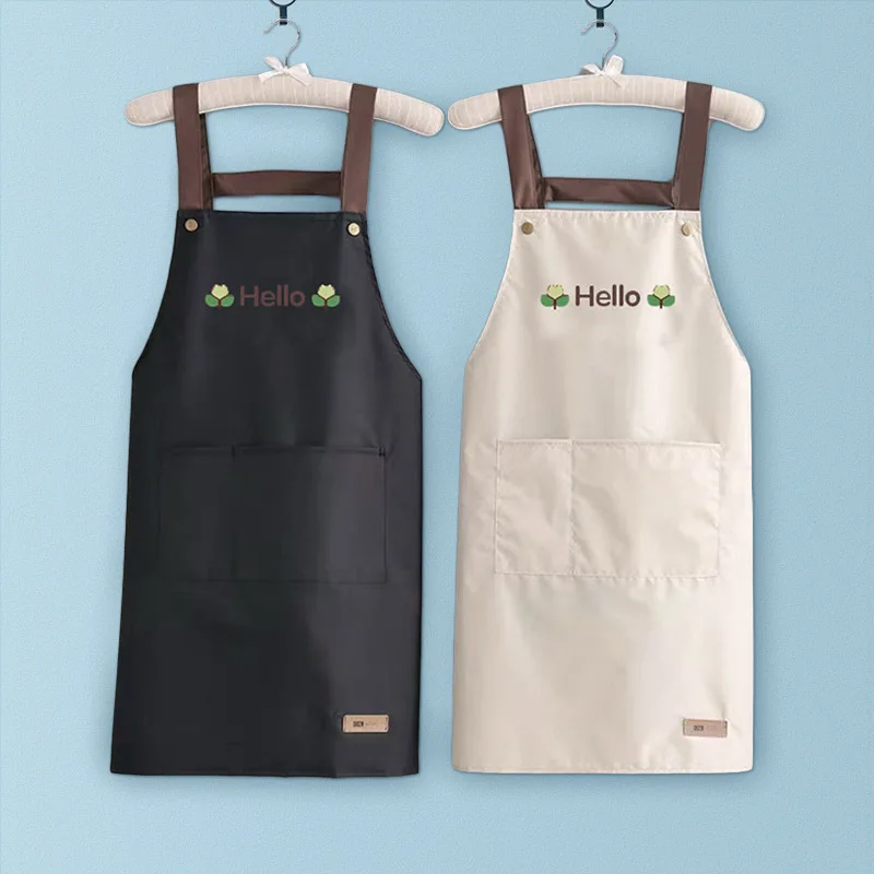 Apron Waterpoof Household Cleaning Cooking Oil Proof Aprons With Large Pocket Mixologist Baker Barista Chef Overalls Apron New