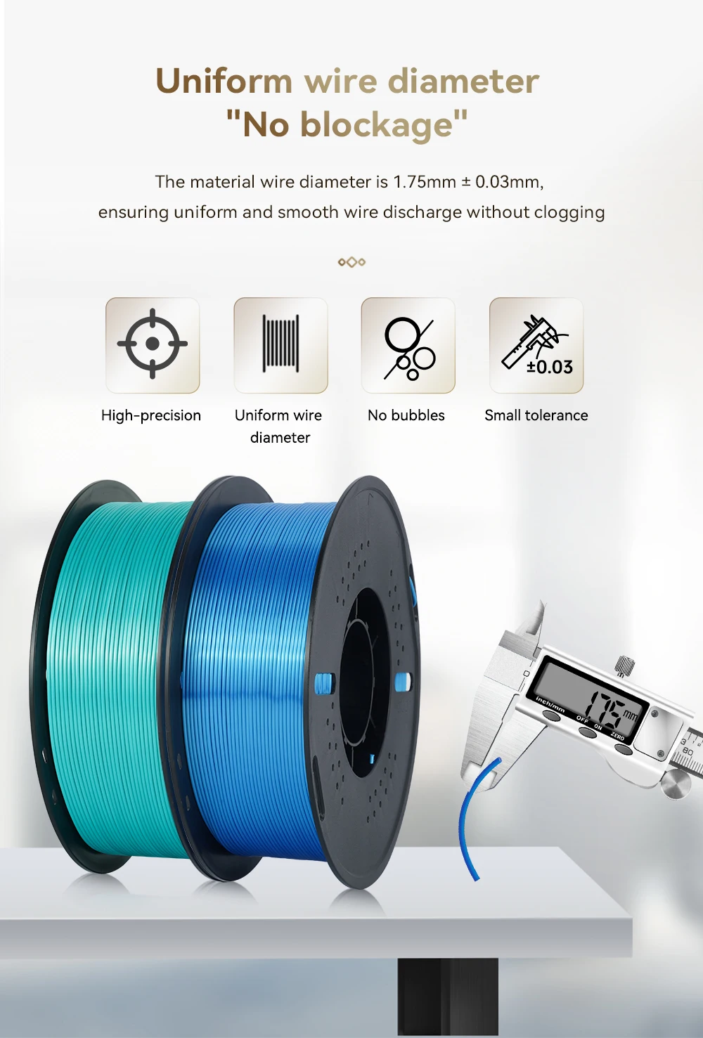 KINGROON 5 kg Seiden-PLA-Filament, 1,75 mm, 1 kg dreifarbiges Seiden-PLA-3D-Drucker-Filament, ordentlich gewickelt, mehrfarbige Regenbogen-3D-Filamente – Detail 21