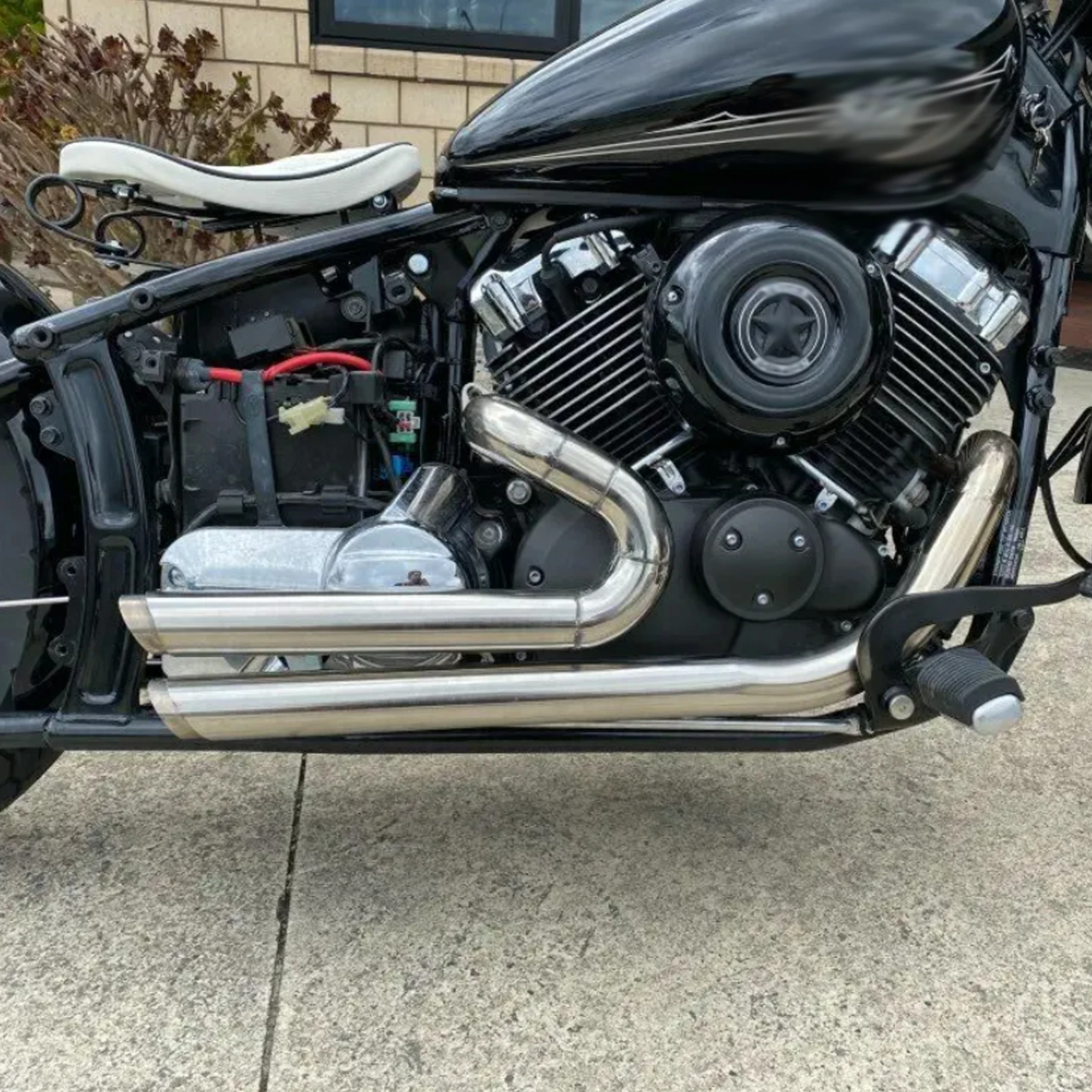 Fits For Yamaha V Star XVS650 XVS400 DS650 Dragstar650 Dragstar400 1991-2017 Motorcycle Handmade Exhaust System Muffler Pipes