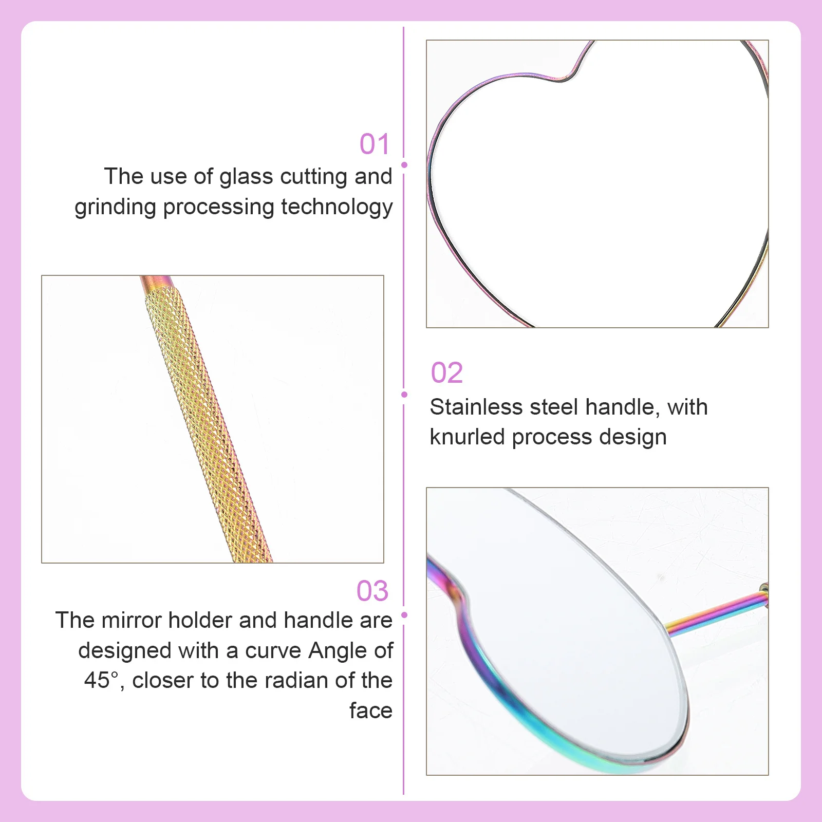 

Lash Mirror for Eyelash Extensions Premium Handheld Eyelash Extension Mirror with Detachable Design Beauty Salon Tool Supply