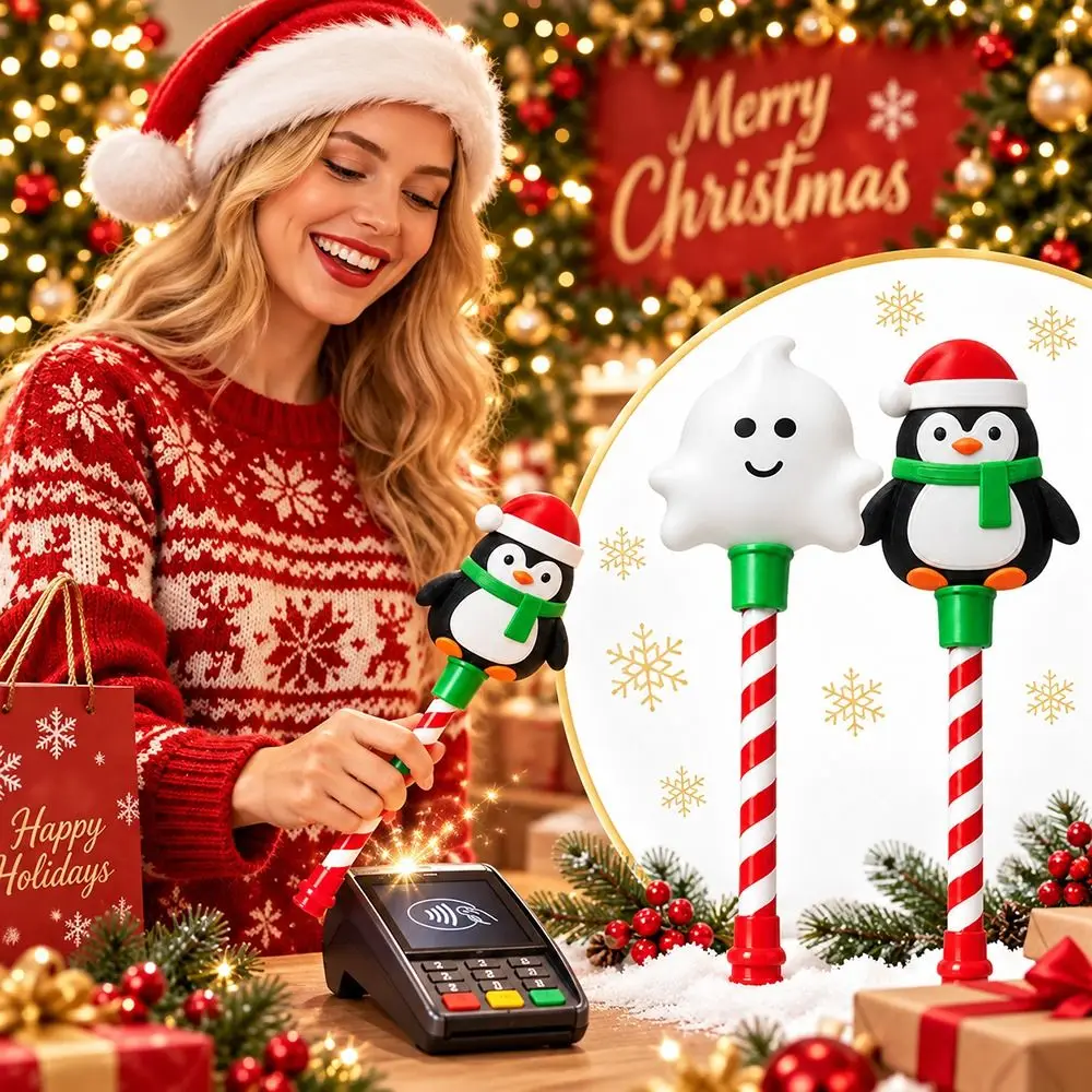 Comfortable Grip Christmas Payment Magic Wand Compact Lightweight Contactless Card Wand Hidden Card Slot Card Swipe Magic Wand