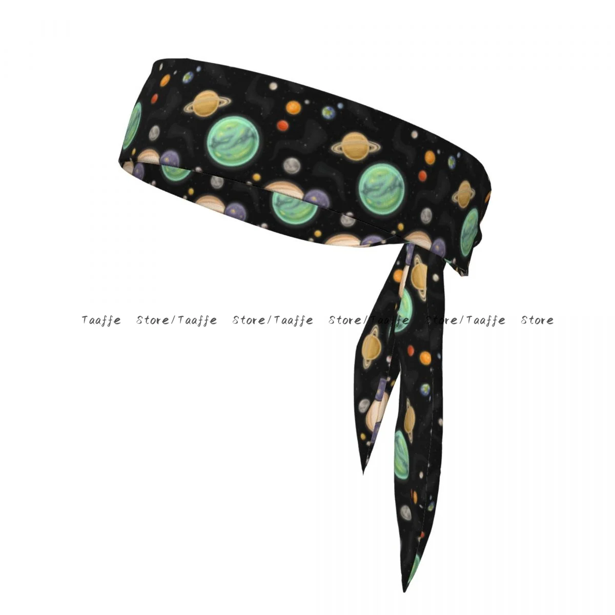 

Tie Headbands Space Planets And Stars Sports Head Band Athletic Sweatband Bandana Sweat Wicking