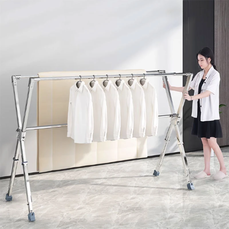 Long Movable Hanger Rack Nordic Pretty Adults Foldable Organizer Hanger Rack Kids Trouser Percheros Para Ropa Home Furniture