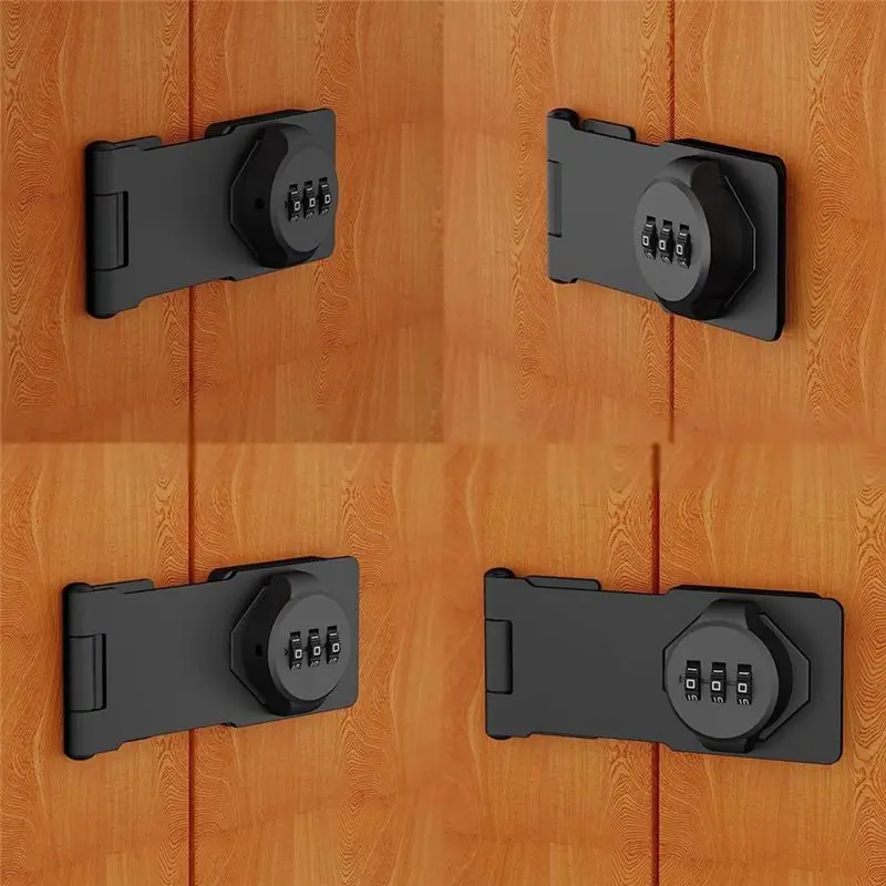 FOR HOME Keyless Combination Lock -3-Digit Combination Lock for Cabinet Doors - Twist Knob Hasp Lock with Password Code