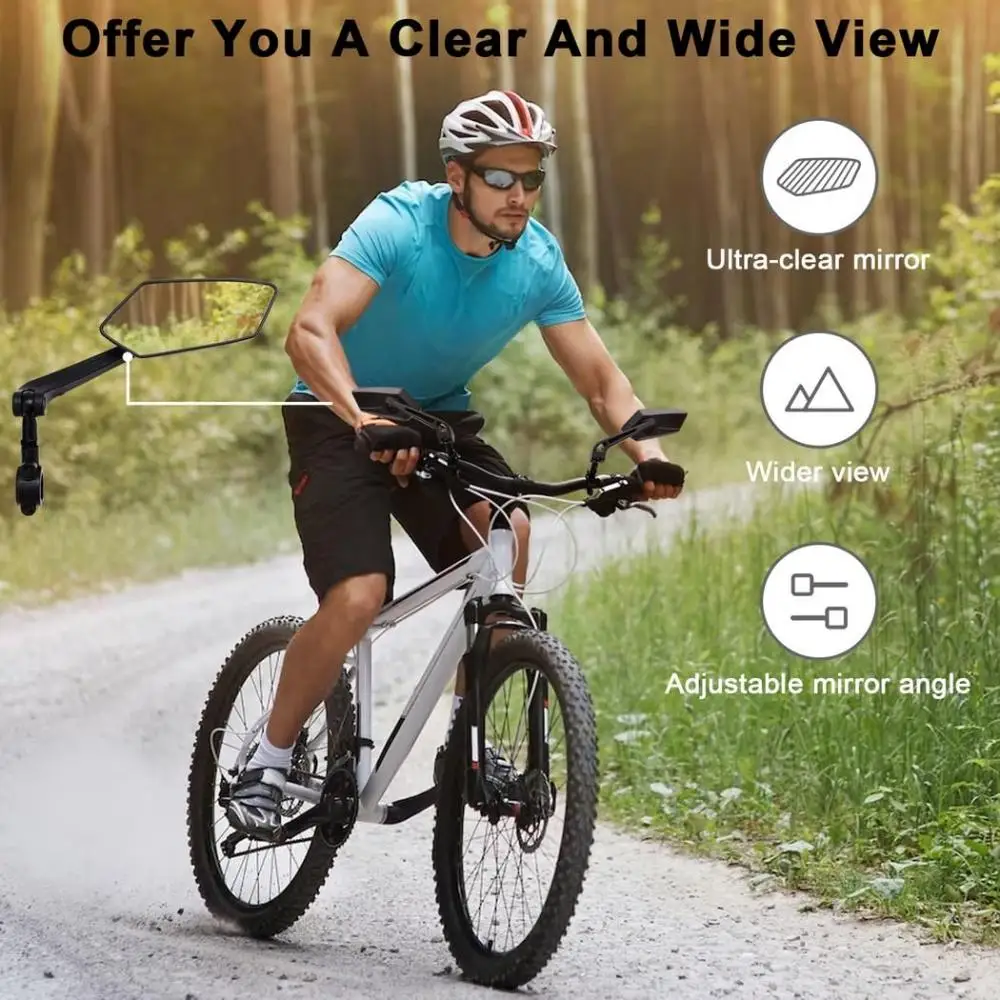 Tolex Fahrrad-Rückspiegel, verstellbar, 360° ° Drehbare MTB- und Rennrad-Lenker-Rückspiegel, Fahrradzubehör – Detail 3