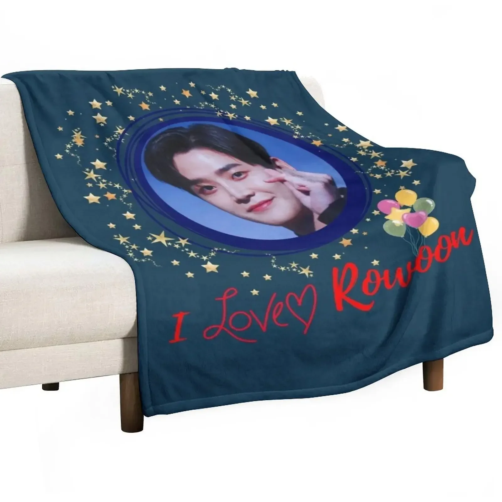 I Love Rowoon Throw Blanket Bed Fashionable Single Flannel Fabric funny gift Blankets