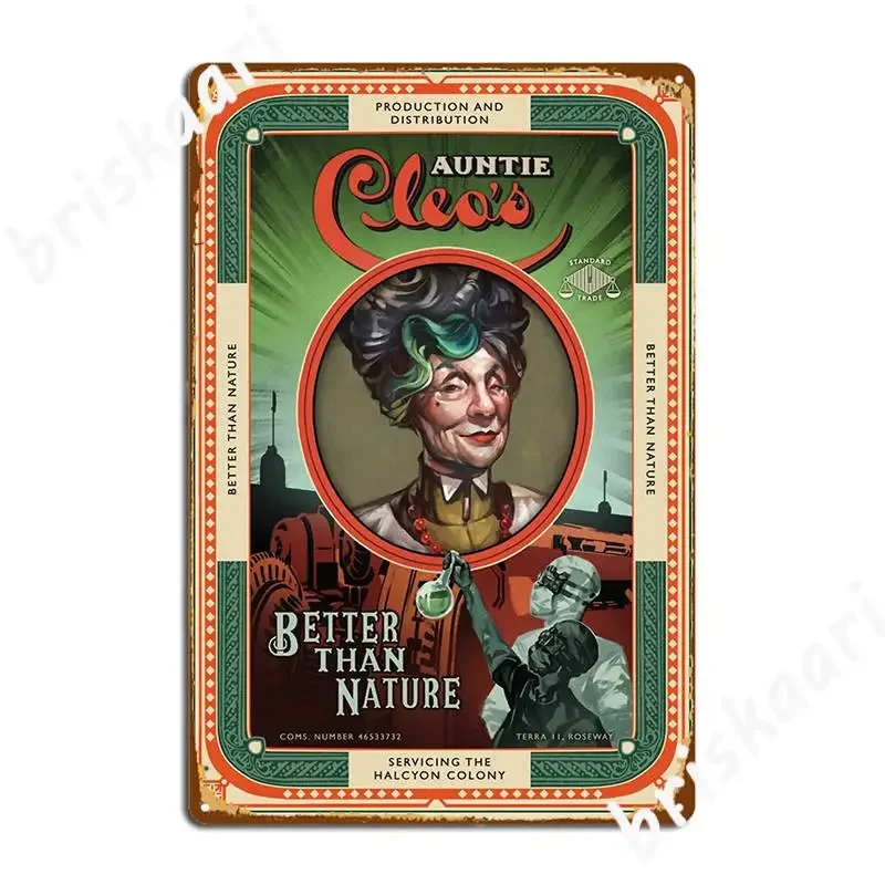 The Outer Worlds Auntie Cleo S Better Than Nature Metal Plaque Poster Wall Decor Personalized Club Party Kitchen