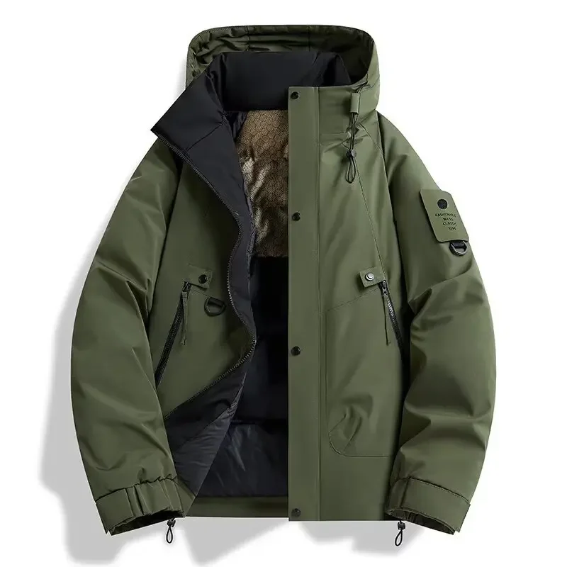 2026 New Men's Winter Coat Thickened and Warm Loose Cotton Jacket Outdoor Ski Jacket Padded Jacket