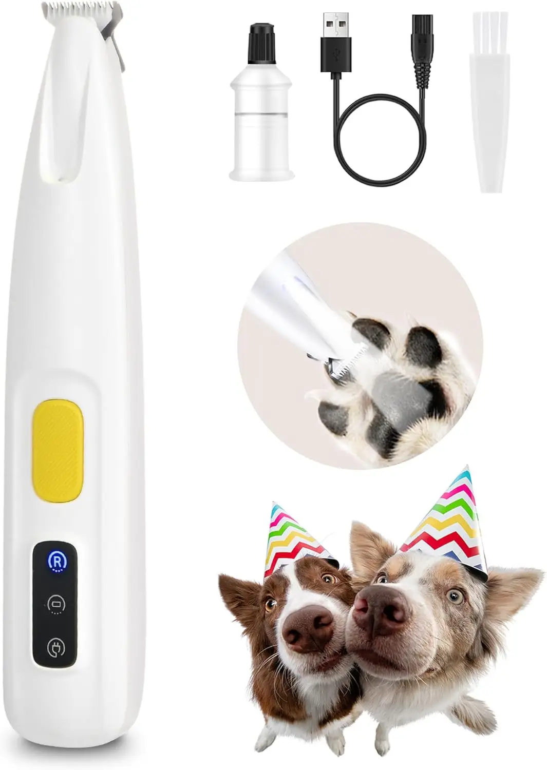 

LED Dog Paw Trimmer with 18mm Blade, 35dB Low Noise, Waterproof & Rechargeable for Pets