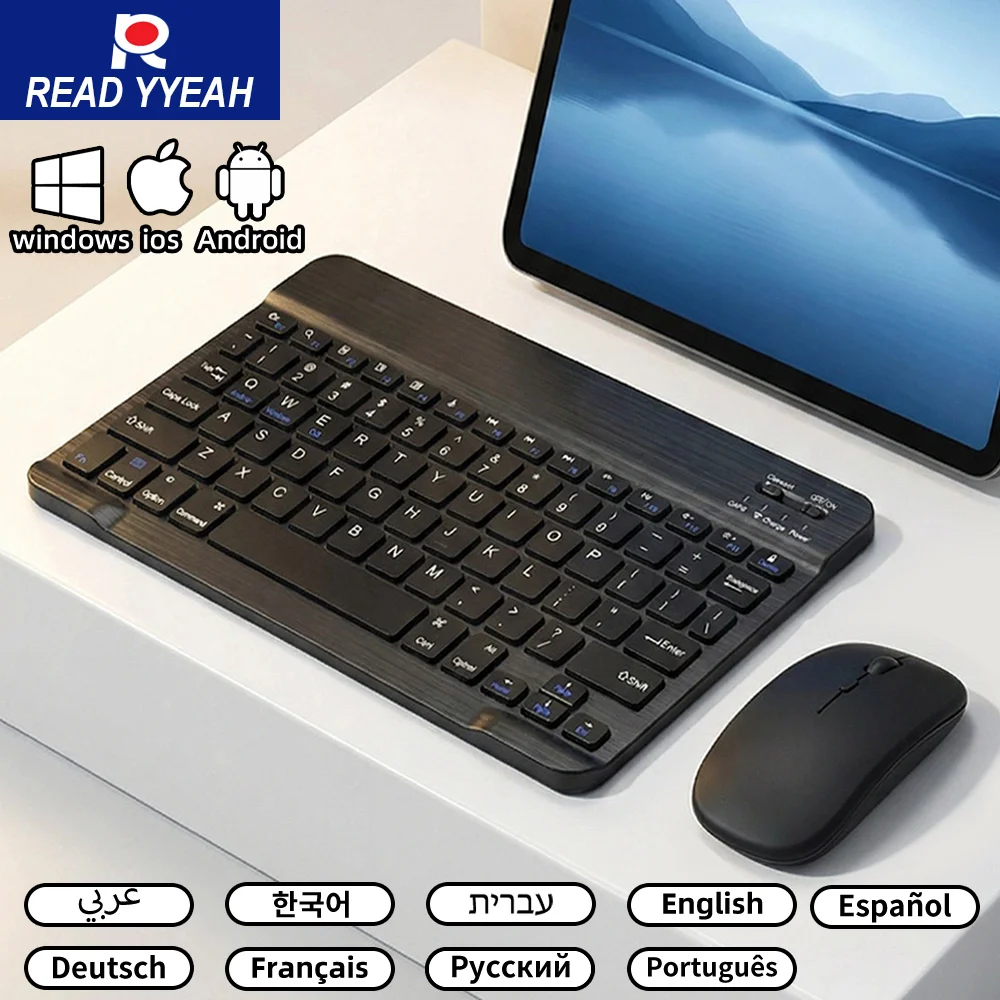 

Беспроводная клавиатура READYYEAH Bluetooth, мини-мультимедийная клавиатура Bluetooth для ноутбука, ПК, телевизора, iPad, Macbook, Android, iPad