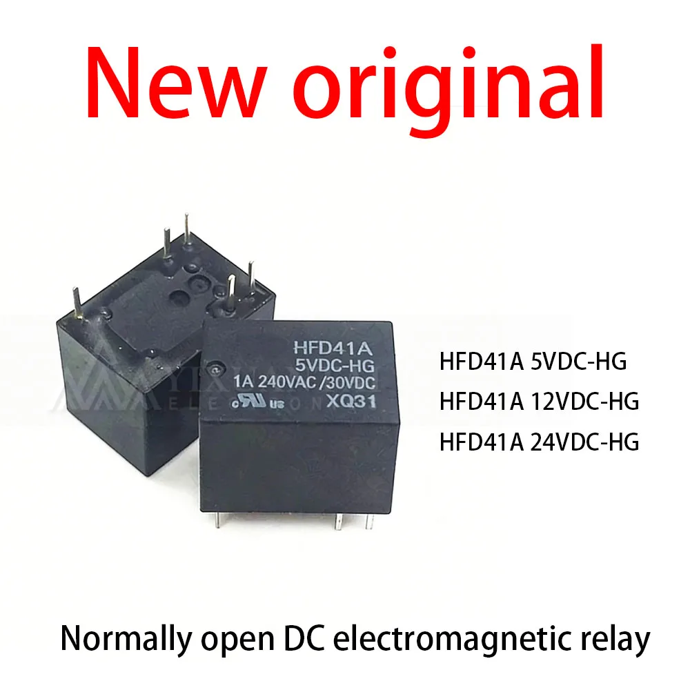

10Pcs/Lot New original HFD41A 5VDC-HG HFD41A 12VDC-HG HFD41A 24VDC-HG Normally open DC electromagnetic relay
