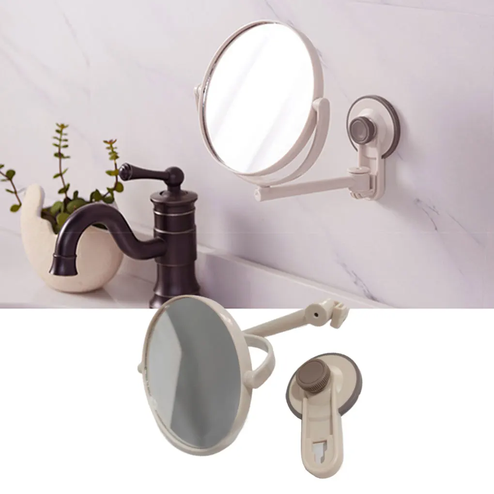 Ponsvrije badkuip met zuignap Dubbelzijdige spiegel In hoek verstelbare cosmetische antislipspiegels Waterdichte make-upbadkamer