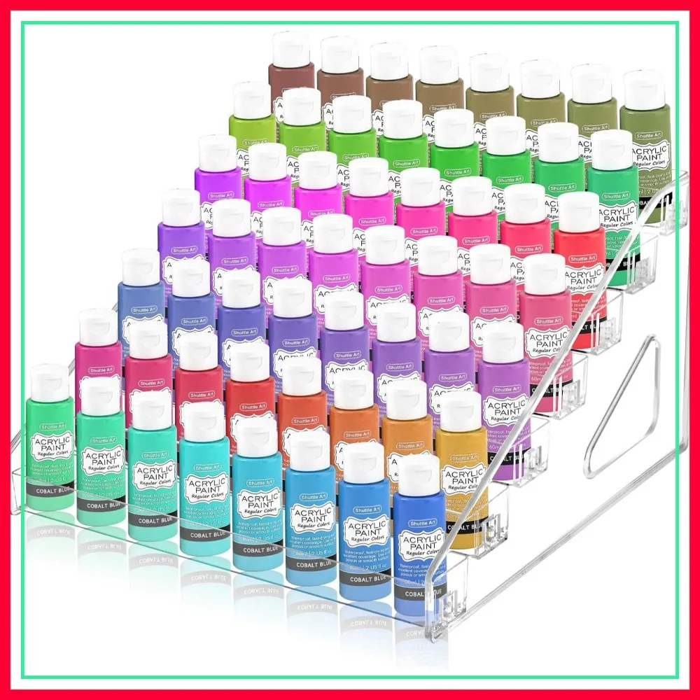 

Clear Paint Organizer, Miniature Paint Holder 7 Layers Storage Rack, Craft Paint Organizer Rack