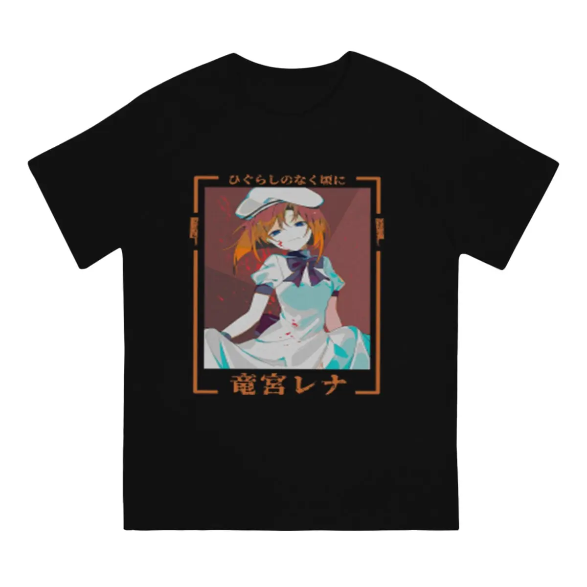 Rena Ryuugu Insane T-Shirts for Men Higurashi No Naku Koro Ni Vintage  Cotton  Short Sleeve T Shirts Original Clothing