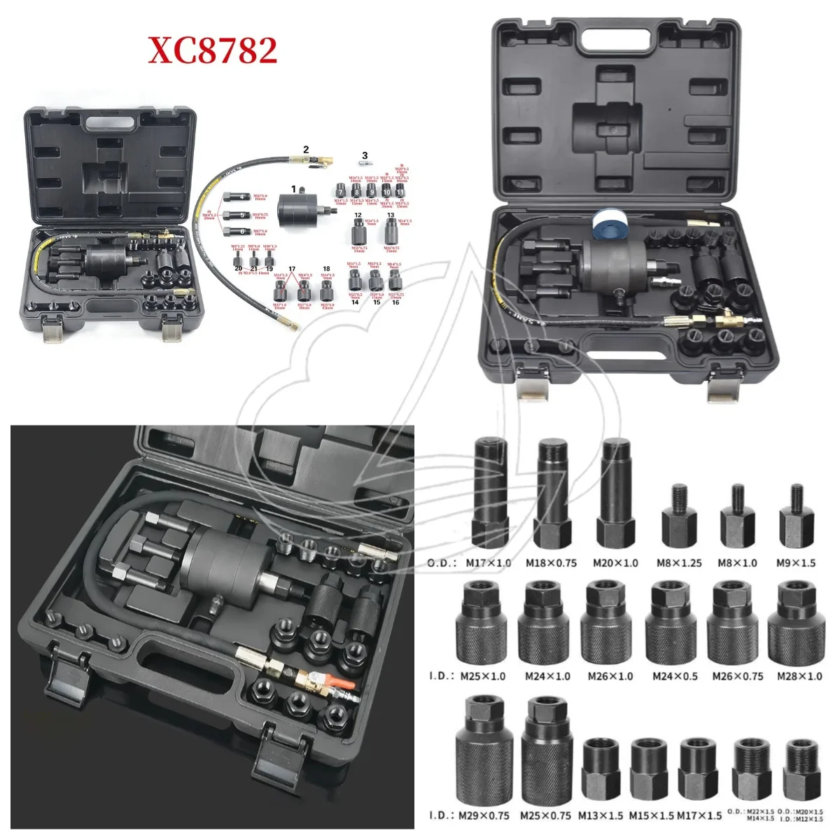 Common Rail Diesel Injector Pneumatic Puller Hammer, Fuel Nozzle Removal Disassembly Combination Tool Kit