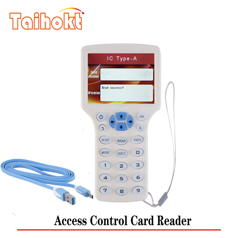 English 10 Frequency Copier RFID Smart Chip Reader 13.56Mhz NFC Card Programmer 125Khz T5577 Duplicator ID/IC Tag Key Writer