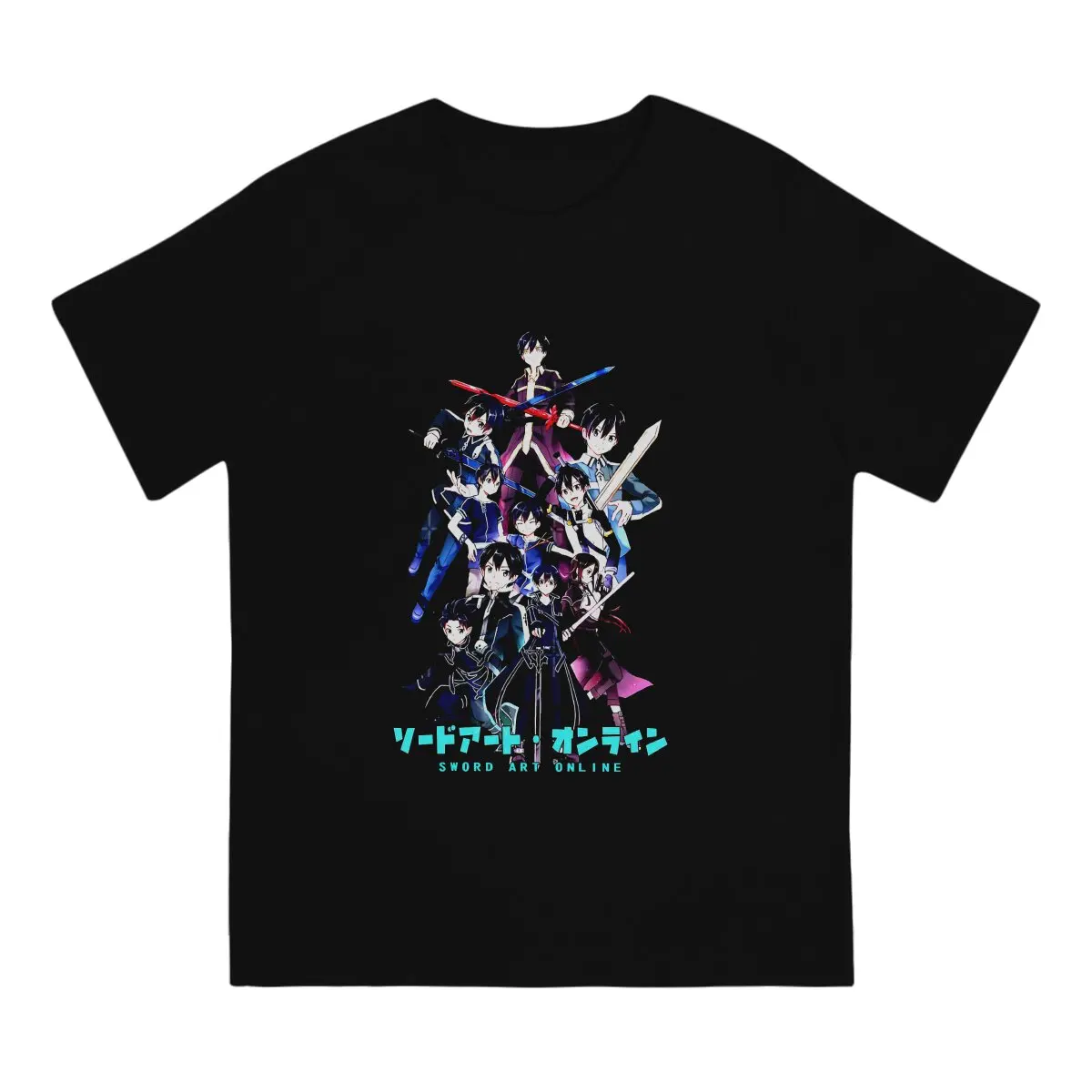 Men Online Kirito T Shirts Alicization 100% Cotton Tops Humorous Short Sleeve Round Neck Tee Shirt Graphic Printed T-Shirts