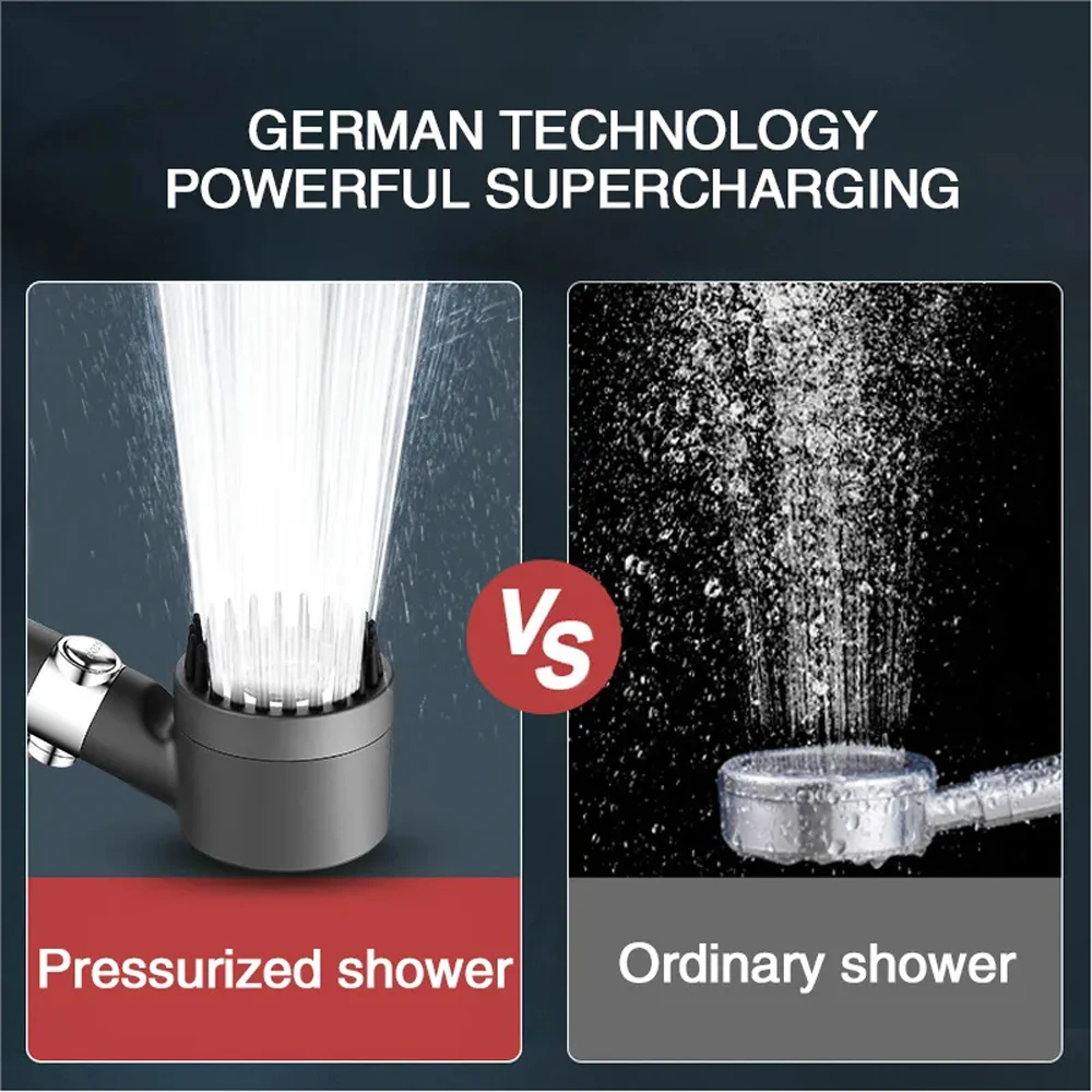 3 Modes Filtered Shower Head Water Saving High Pressure Adjustable Eco Showerhead One-key Stop Water Shower Bathroom Accessories