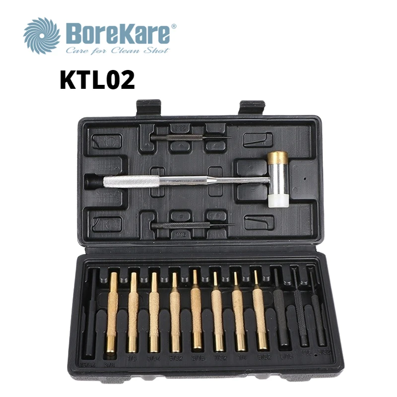 BoreKare Gun Cleaning Kit .357, .40, 45, .22, .270 Hammer Punch Set with Nylon Steel Brass Punch Tools Clean Kits Accessories