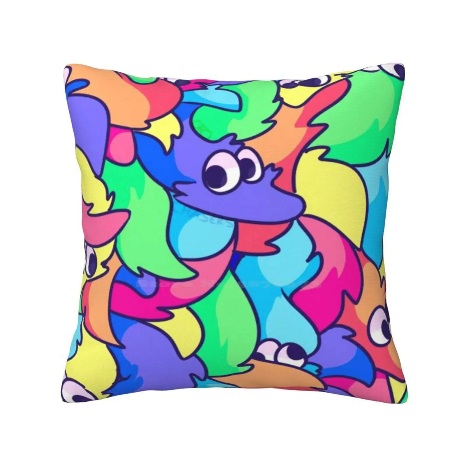 Worm-A-Palooza Pillow Cover Hug Pillowcase Furry Furries Worm On The String Hip Cool Cute Rainbow Multicolor Rad Ufochasers