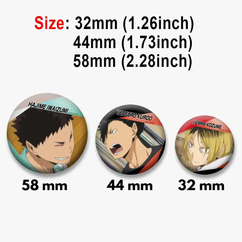 Funny Anime Soft Button Pin Custom Cartoon Character Kenma Tobio Toru Oikawa Brooches Lapel Badge Jewelry Gifts for Friends Kids