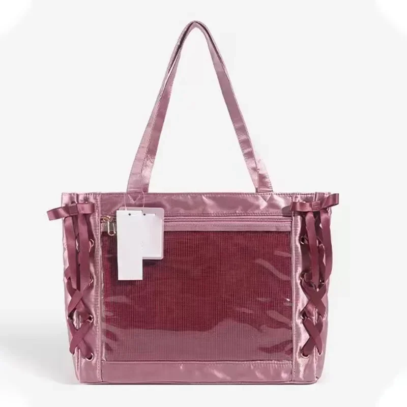 

Japan wego ribbon pain bag 2024 new high-capacity comic pain tote bag transparent two-dimensional women's bag