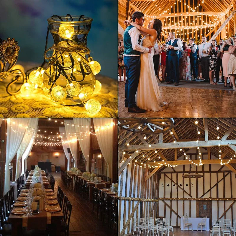 5/7/12 متر الشمسية سلسلة ضوء في الهواء الطلق LED كريستال غلوب ضوء الشمسية الجنية ضوء مصباح حديقة لعيد الميلاد حفل زفاف الديكور #3