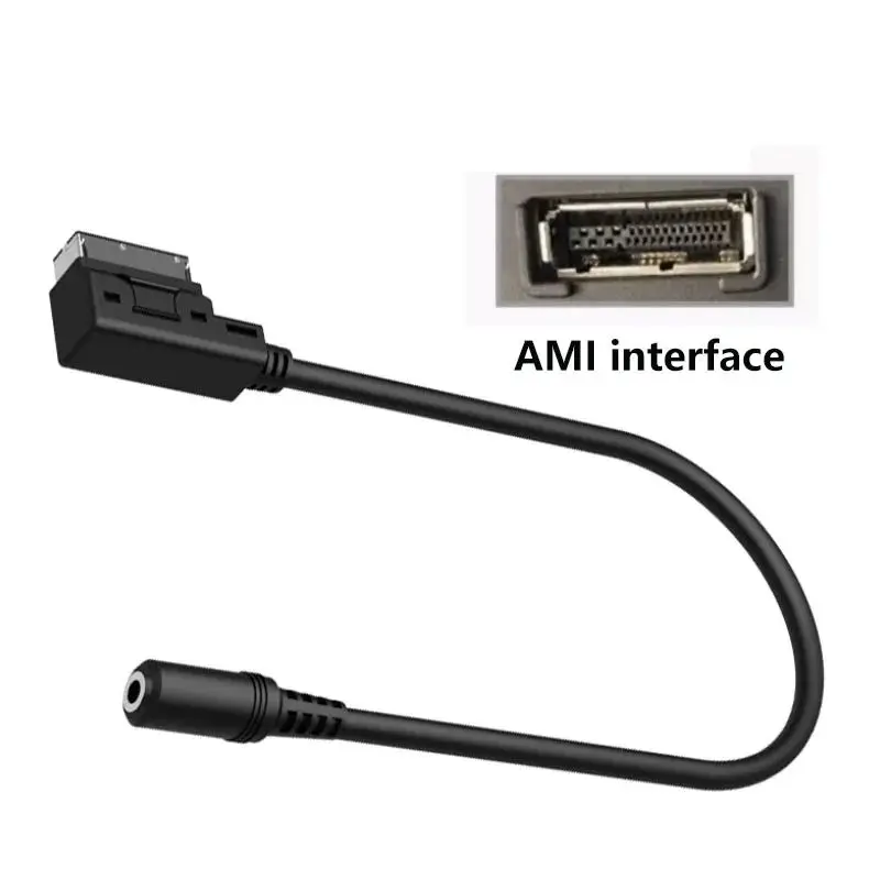 30cm Suitable for Audi Volkswagen Touareg Tiguan Series AMI to AUX 3.5mm Male and Female Audio Cables