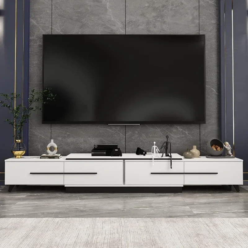 Supporto TV deformabile ZHENXIANG con 4 cassetti, supporto TV allungabile moderno in Stretch per TV fino a 120 ", intrattenimento da gioco in legno