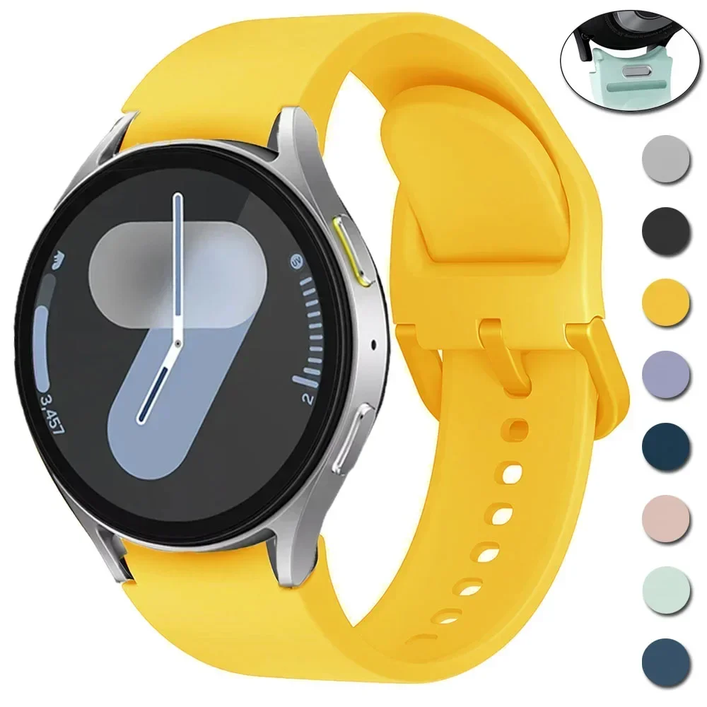 

Силиконовый ремешок для Samsung Galaxy Watch 7 6 5 4 FE 40 мм 44 мм/5 pro 45 мм One-Click Watch6 Classic 43 47 мм Оригинальный спортивный ремешок