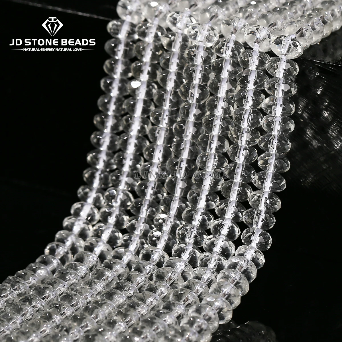 

Faceted White Crystal Abacus Shape Bead Polished Loose Spacer For DIY Jewelry Making Bracelets Necklaces Accessories 15" Inch