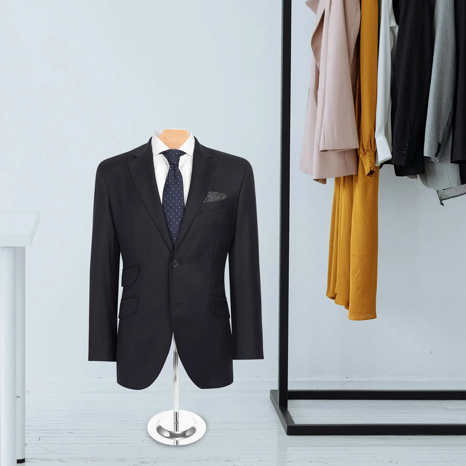 

TT Type Clothes Display St Clothes Hanger Rack T Shirt Rack Foam Material Storage Wardrobe Use