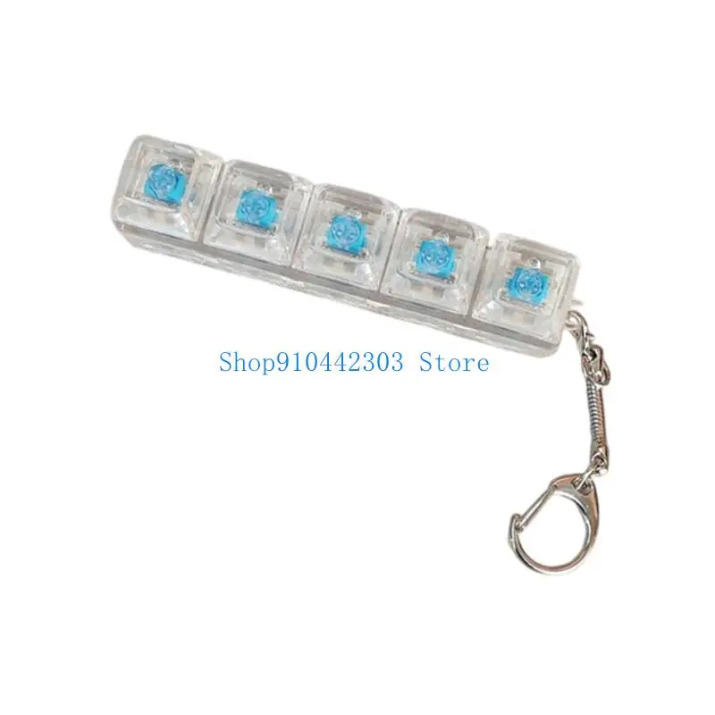 652F Fingertip Decompression Toy Keys Clear Keychain Pendant Accessories Keyboards Tapping Press Tool