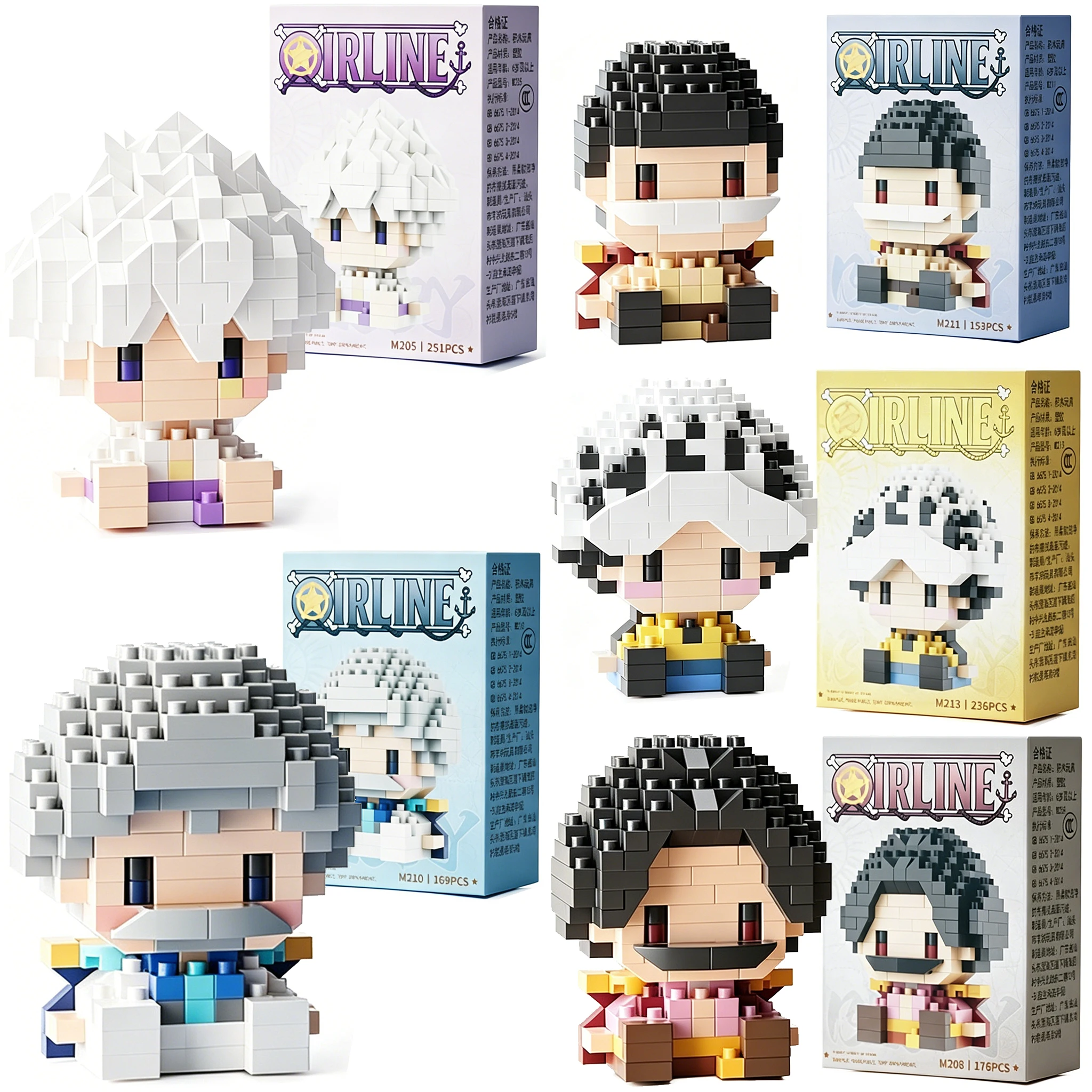 

3D Mini Bricks ONE PIECE Monkey · D · Garp Roger Micro Building Block Edward Newgate Anime Model Assembly Figure Toys For Gift