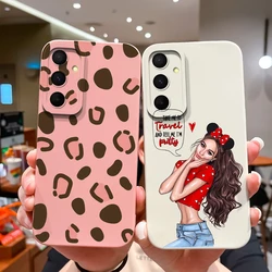 case For Samsung Galaxy A55 5G Sweet Girls Liquid Pattern Drop-Resistant Back Cover For Samsung A 55 GalaxyA55 6.6 Inches Coque
