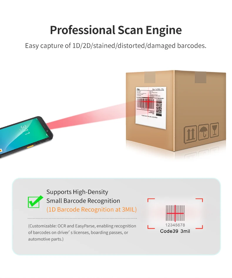 PDA 4+64GB 6Inch Rugged Android 14 GMS Barcode Scanner Ultra High Scanning Performance for Warehousing Retail Manufacturing